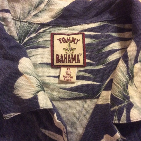 Tommy Bahama blue green white Hawaiian shirt - Picture 2 of 4
